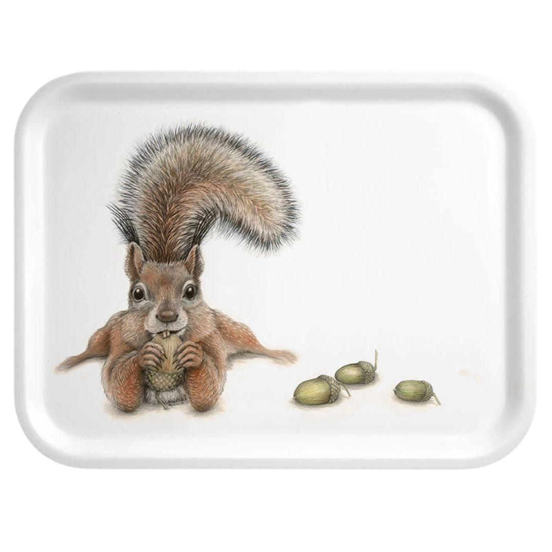 Bricka med gullig ekorre 20x27 cm - Naturboden
