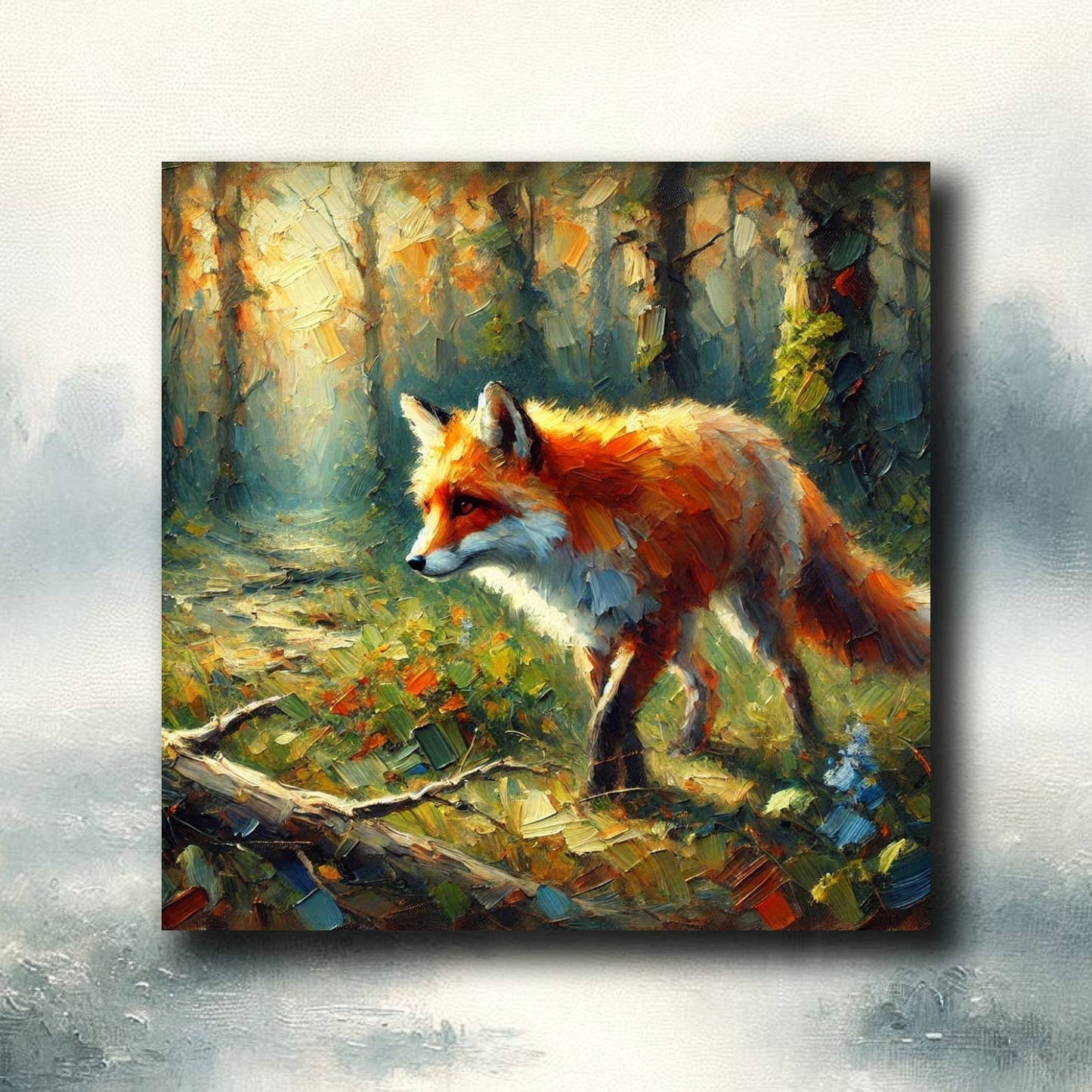 Kyskåpsmagnet med en fin räv i skogen - Naturboden