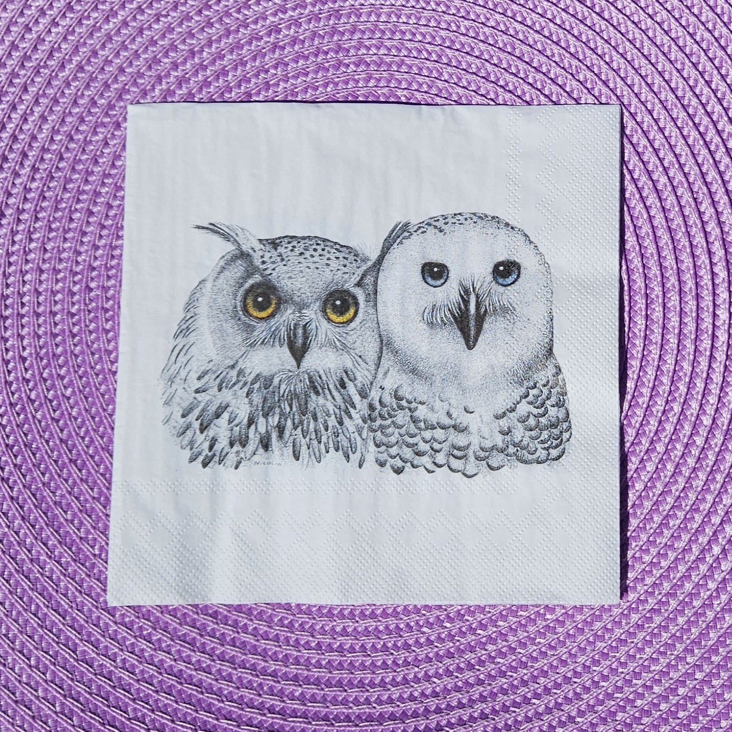 Vita ugglor Servetter 20-p - Naturboden