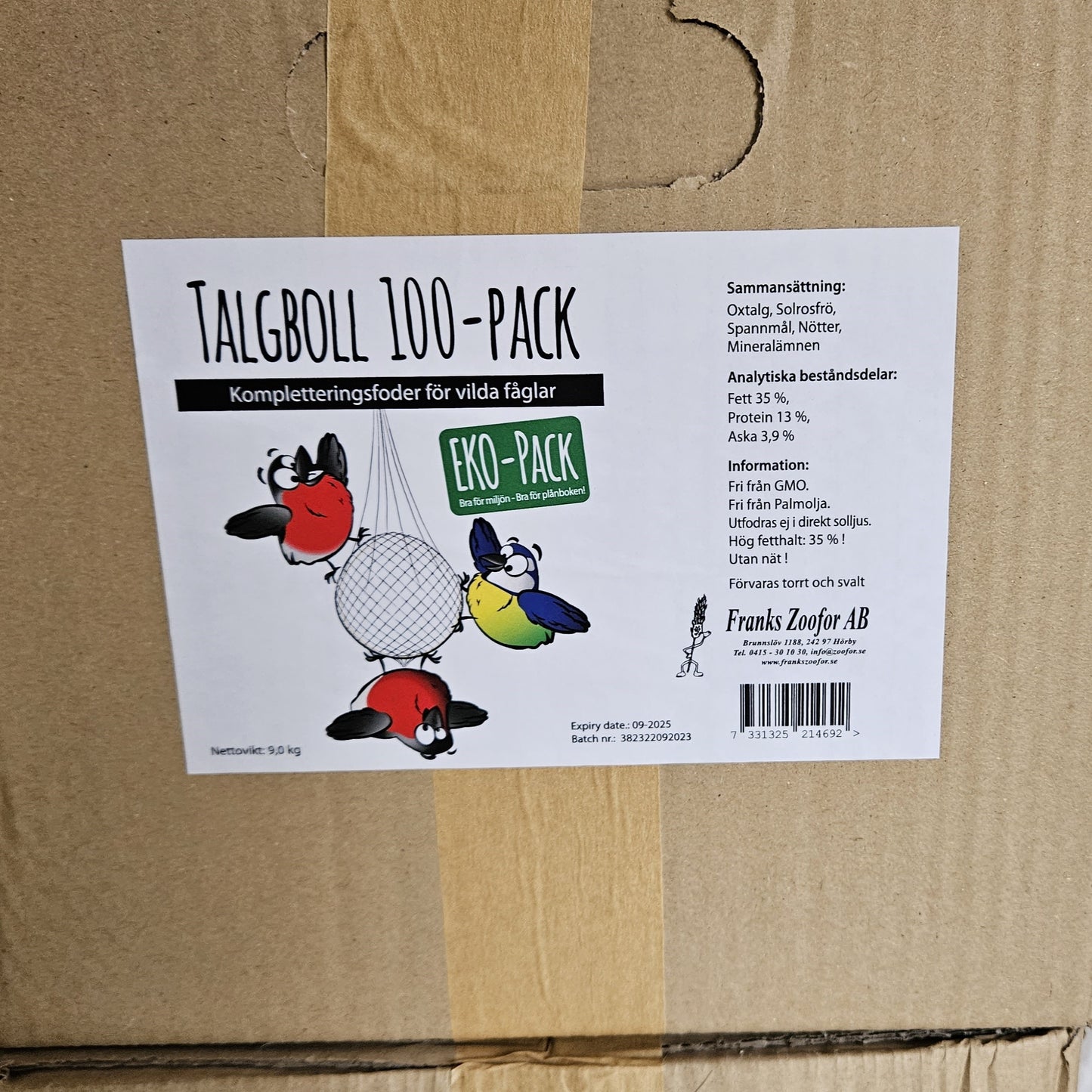 Talgbollar utan nät 100-p kartong - Naturboden