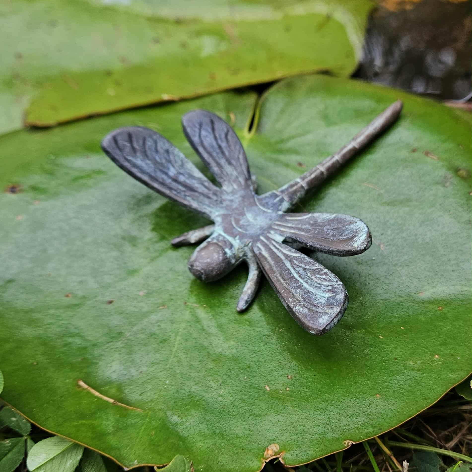 Trollslända i antik mässing - Naturboden