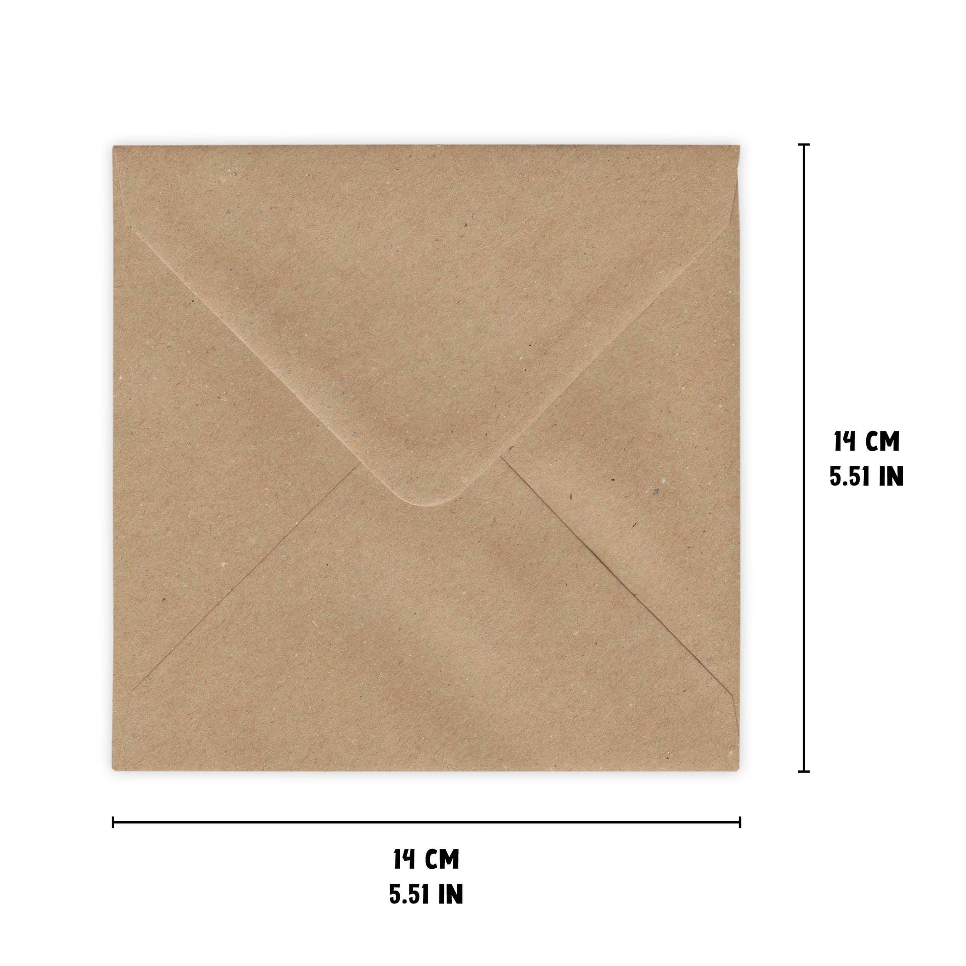 Brunt kuvert 14x14 cm - Naturboden