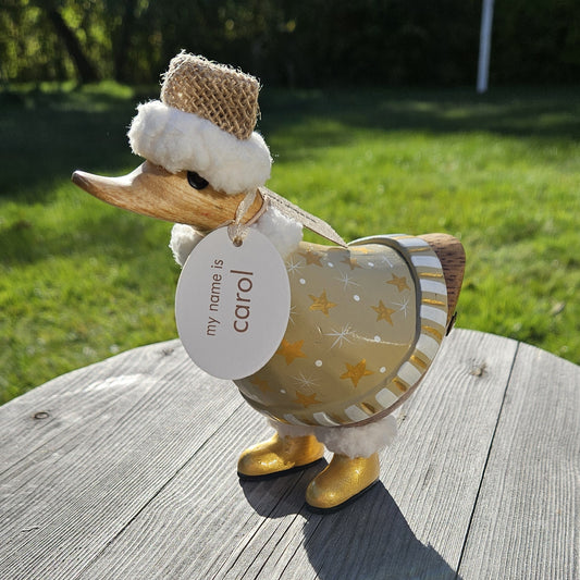 Julanka i bambu, kläder i beige, guld och vit, Carol - Naturboden