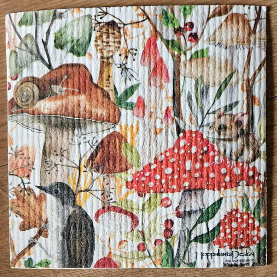 Disktrasa Svampskogen vit med flugsvamp - Naturboden