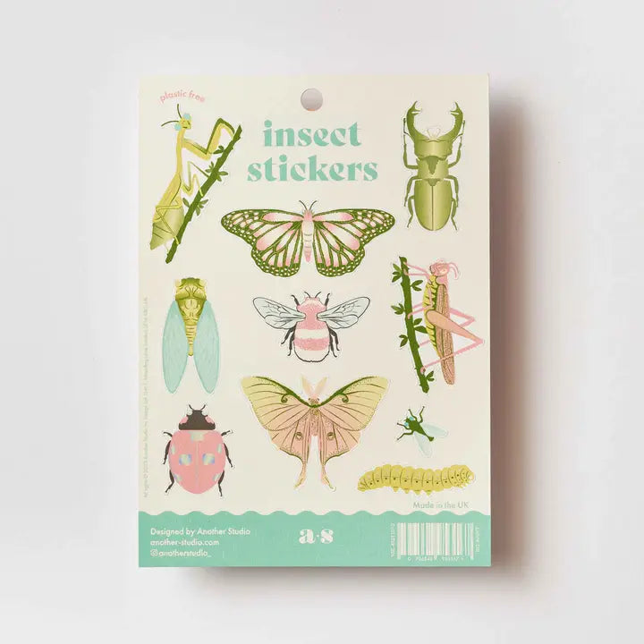 Klistermärksark med insekter