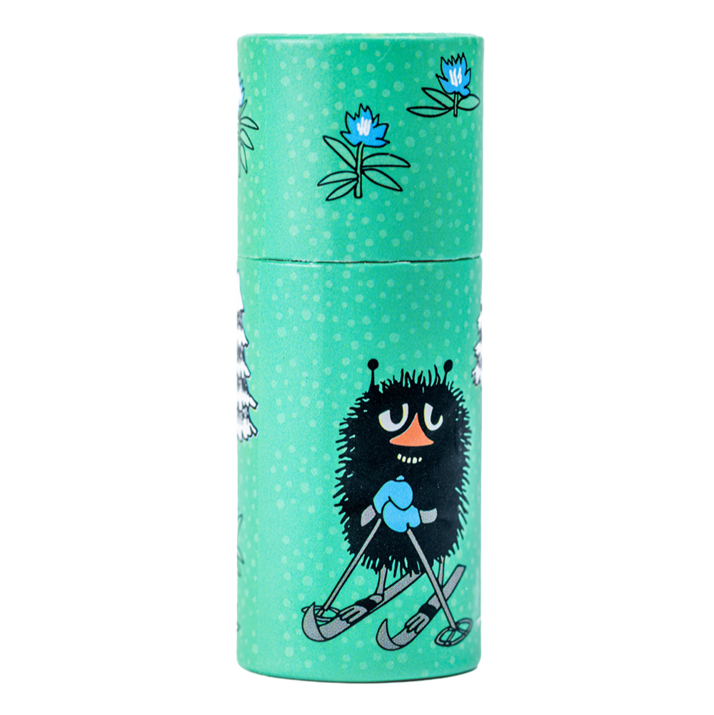 Läppcerat Moomin Mint (Grön med Stinky på skidor - Naturboden