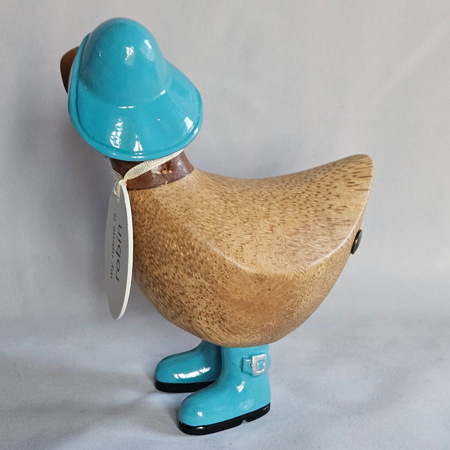 Anka i bambu vä sida Robin med blå hatt och stövlar - Naturboden