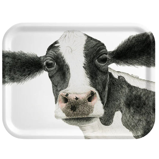 Bricka med söta kossan Rosa 20x27 cm - Naturboden