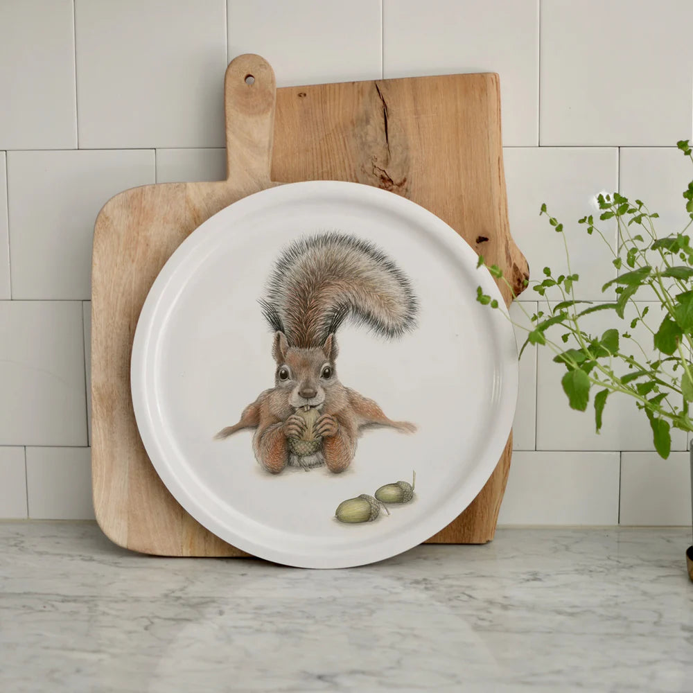 Sebastian ekorre rund bricka - Naturboden