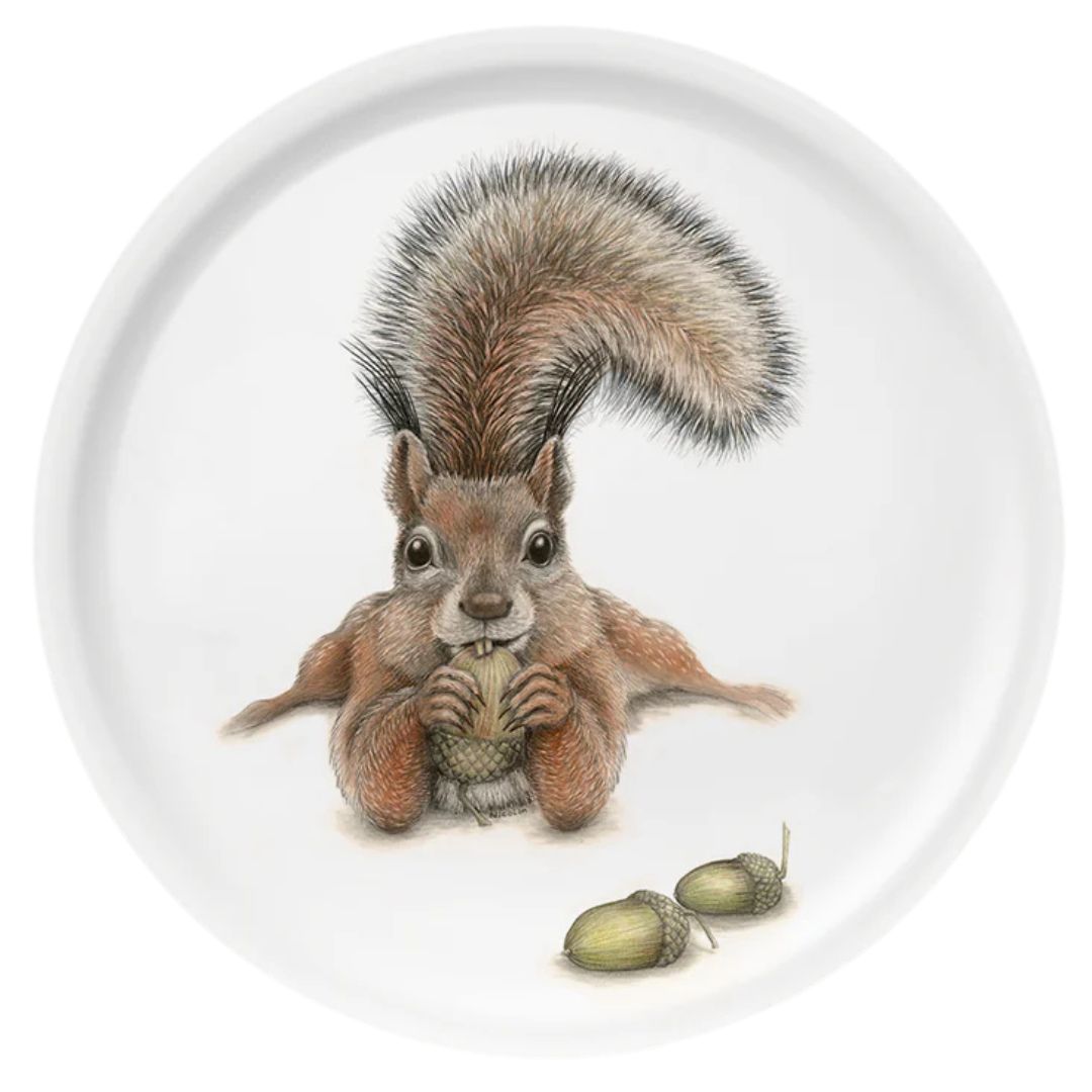 Bricka rund Sebastian ekorren - Naturboden