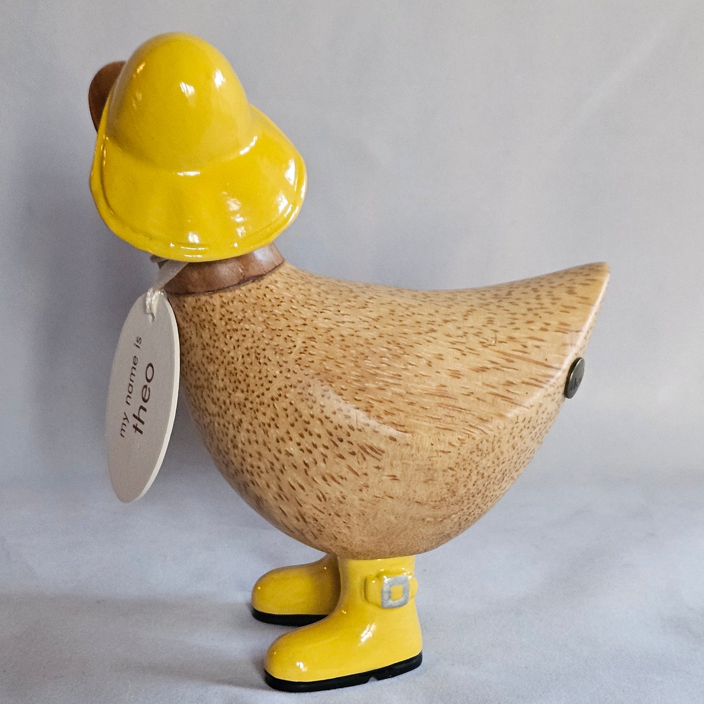 Anka i bambu Theo med gul sydväst och stövlar - Naturboden