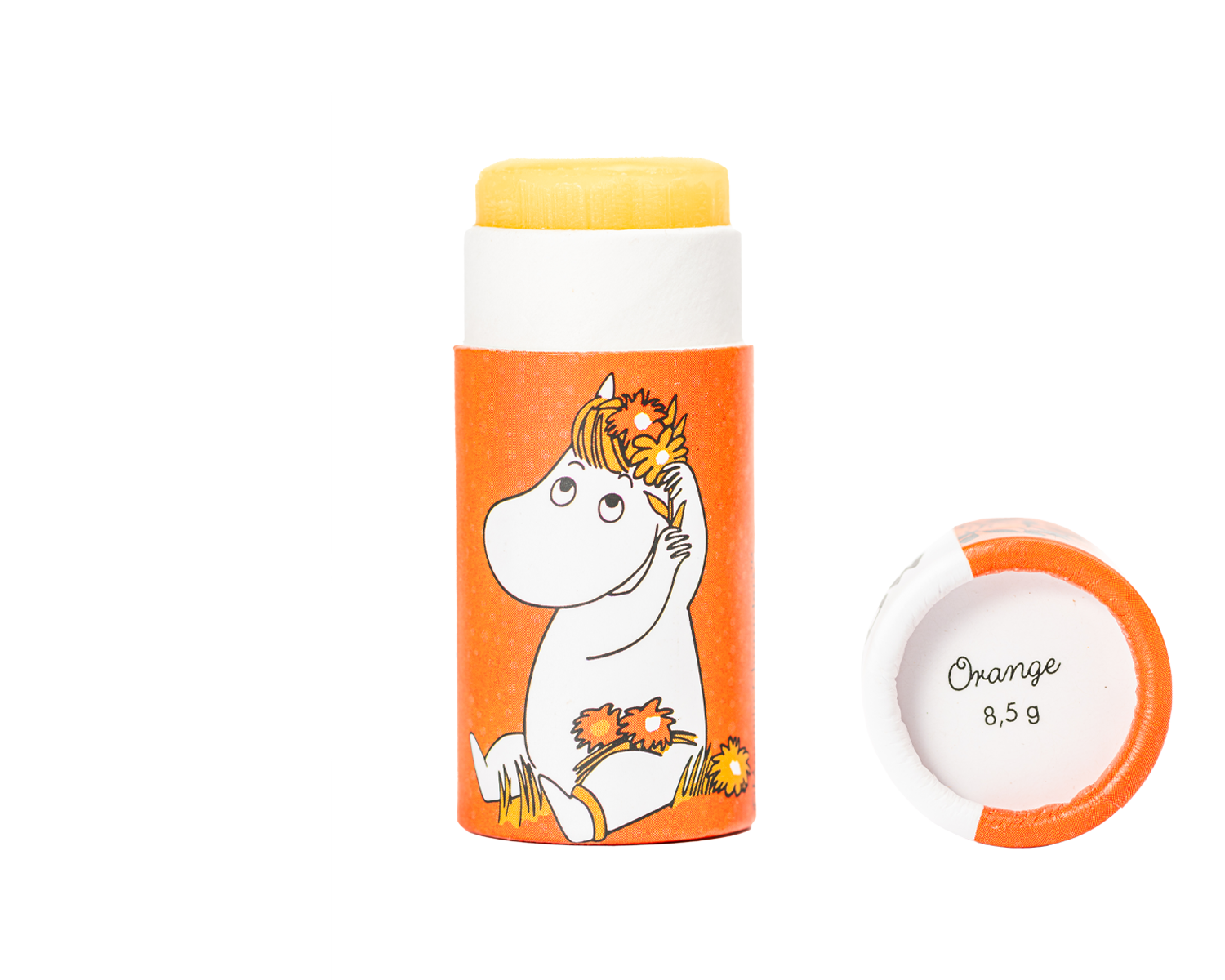 Läppcerat Moomin Apelsin med bivax motiv Snorkfröken - Naturboden