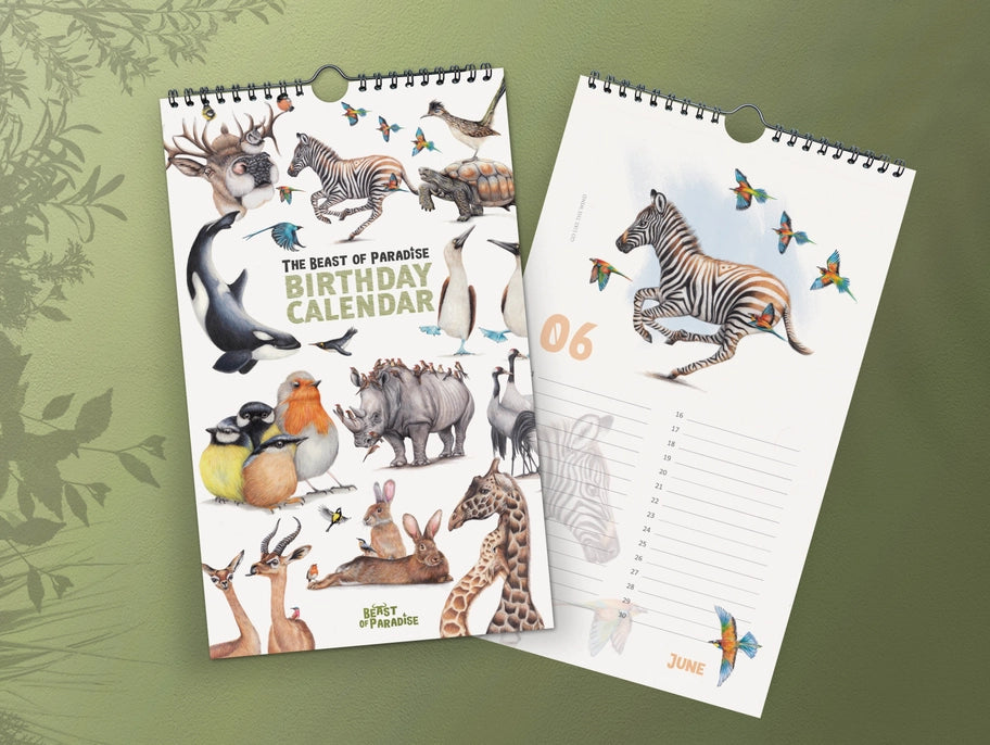 Födelsedags-kalender  med djur - Naturboden