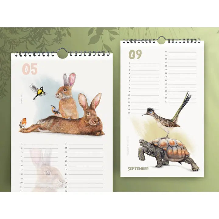 Födelsedagskalender 12 månader med djur - Naturboden