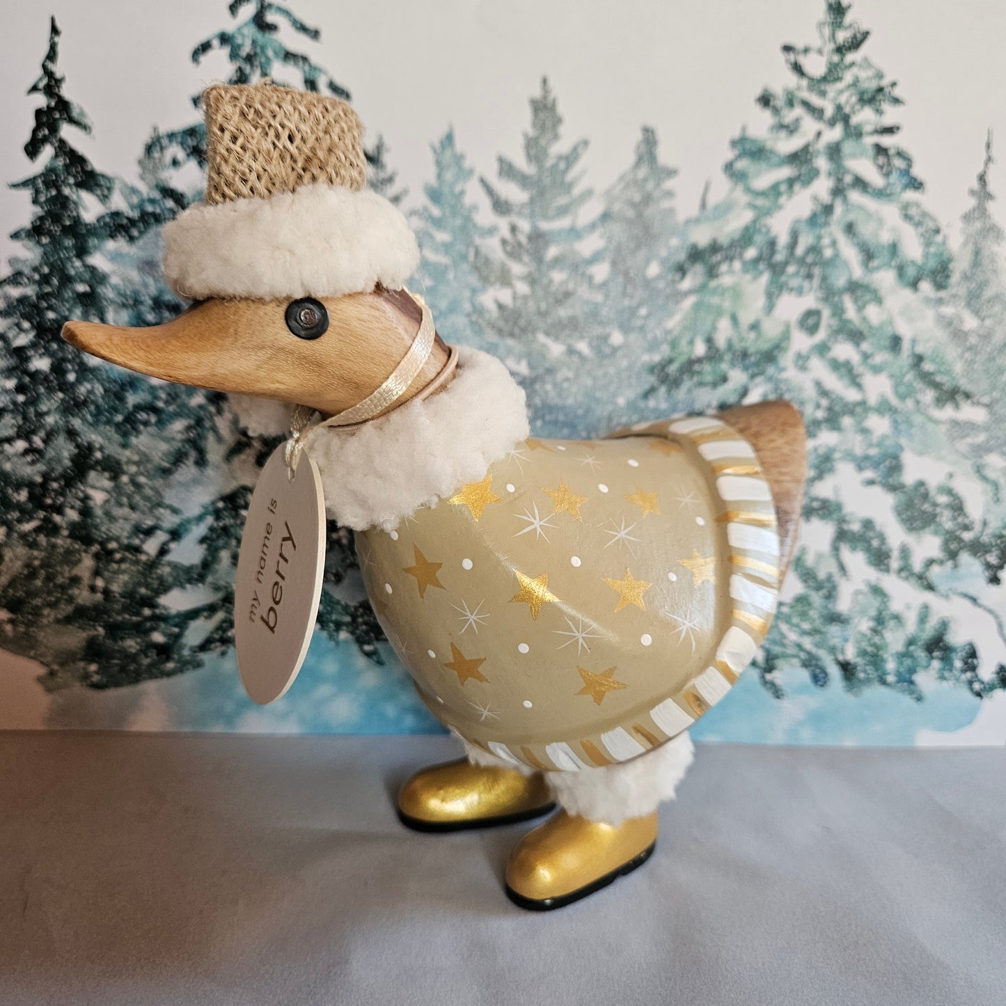 julankan Berry 16 cm med vintrig bakrgrund - Naturboden