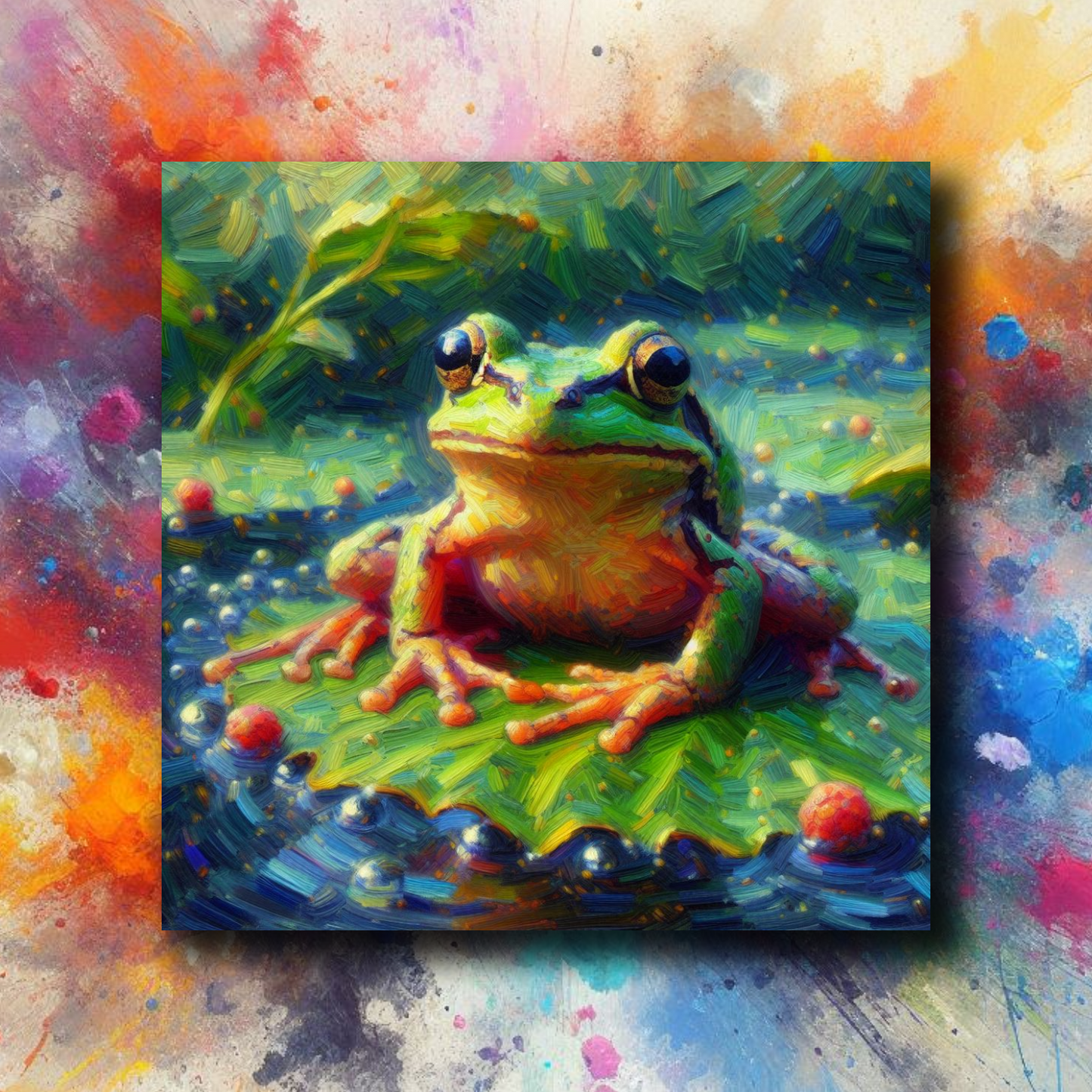 Kylskåpsmagnet med en lövgroda på ett näckrosblad - Naturboden