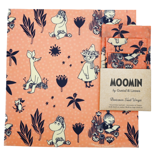 Bivaxdukar 3-p Moomin "Enjoying nature" - Naturboden