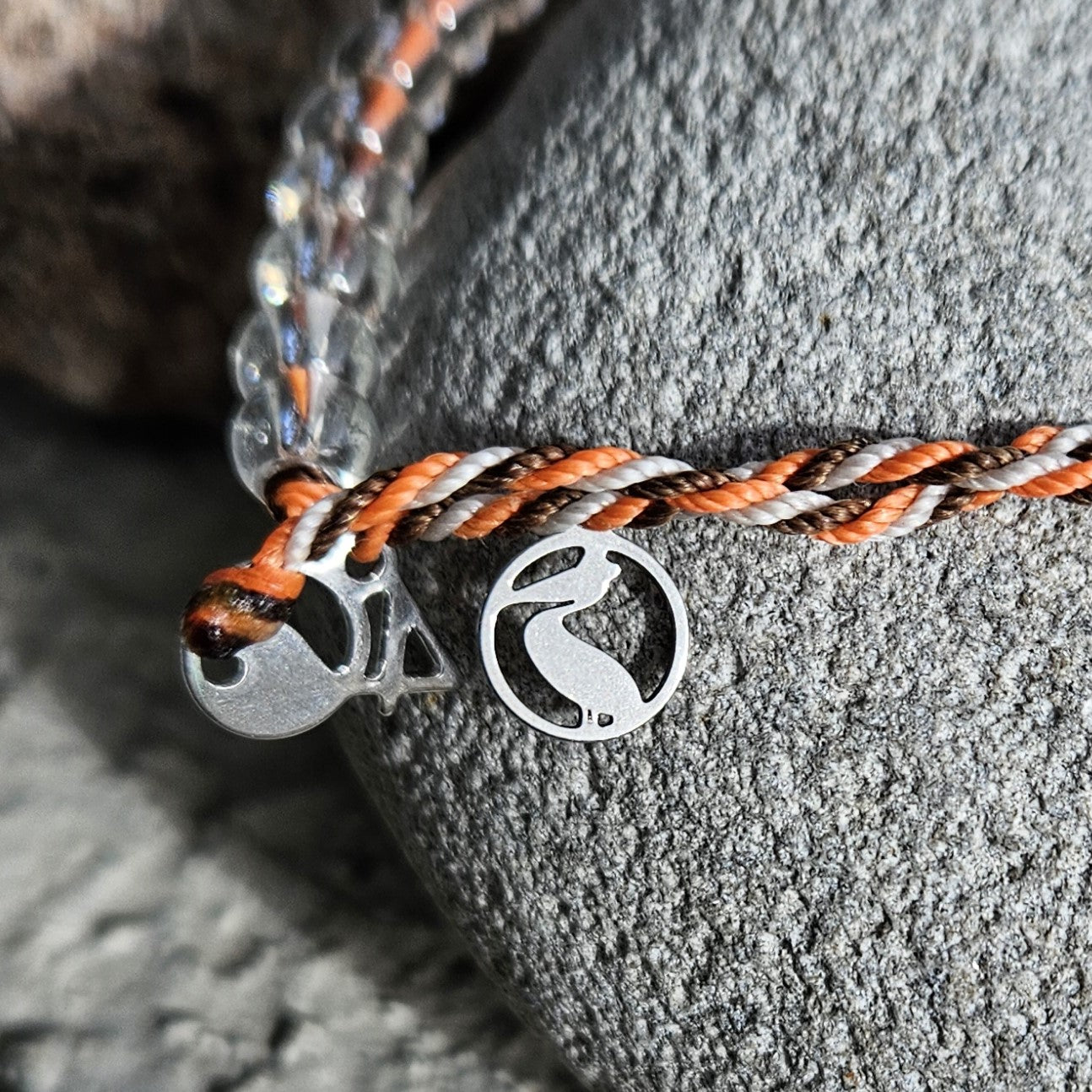 armband pelikan vit brun orange - Naturboden