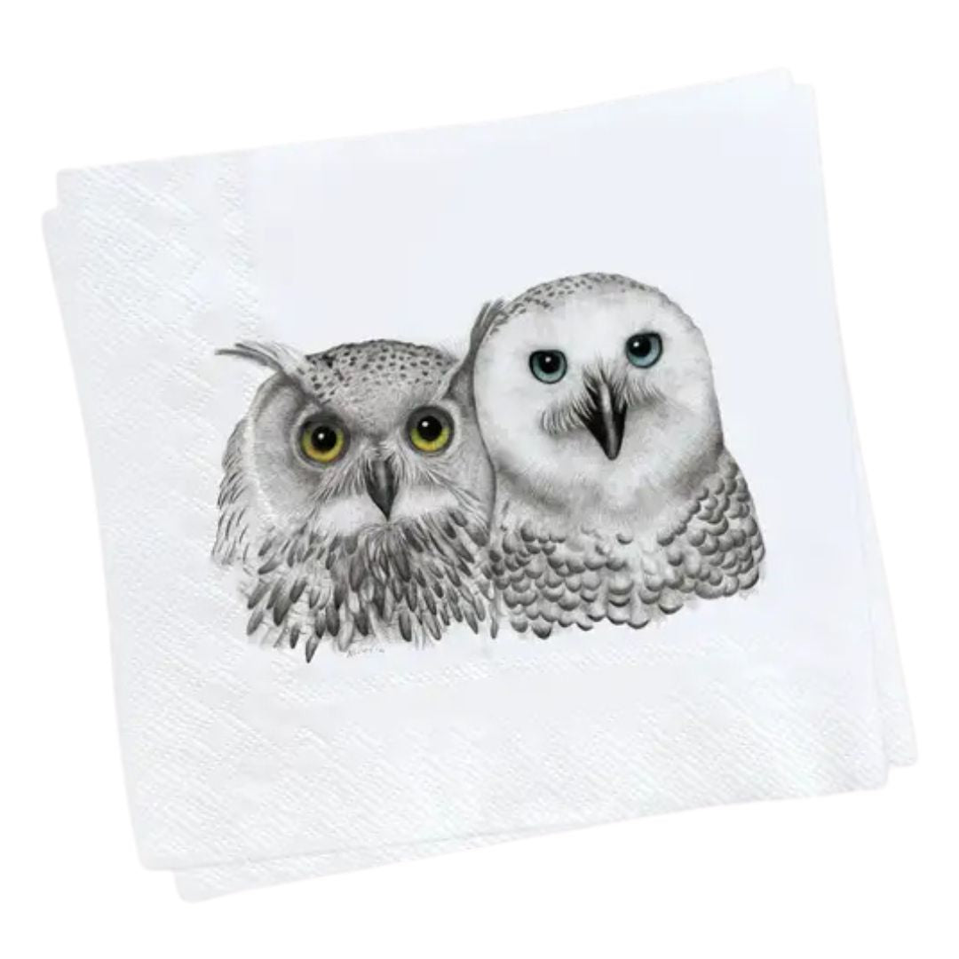 Servetter 20-p Ugglor - Naturboden