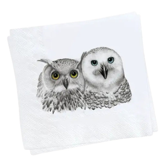 Servetter 20-p Ugglor - Naturboden